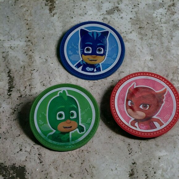 Pj Masks Set Of Three Tokens Catboy, Gekko & Owlette - Picture 1 of 4